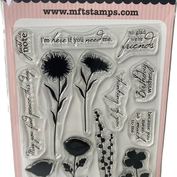 My Favorite Things Clear Stamps Set of 15 Peaceful Wildflowers Thinking Of You - Picture 2 of 5